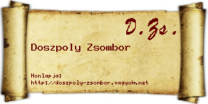 Doszpoly Zsombor névjegykártya