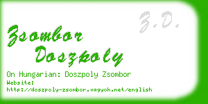 zsombor doszpoly business card